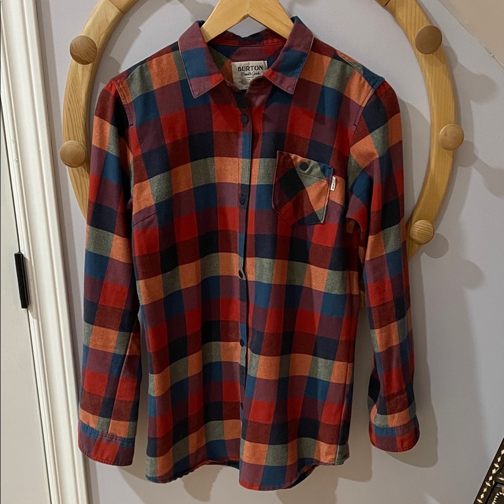 BURTON Grace Multicolor Plaid Button Down Women’s XS Colourful Flannel Shirt